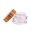 50g personal care face cream glass bottle with bamboo lid